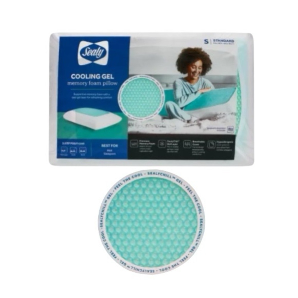 Sealy Standard Blue Cooling Gel Pillow for Ultimate Comfort
